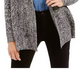 Cardigan feminino Charter Club mesclado com gola xale, preto, tamanho extrapequeno