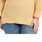 Suéter feminino estilo &amp; co plus size com acabamento em pointelle bege tamanho 1X