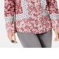 Blusa feminina estampada de manga comprida e decote em V, tamanho pequeno, vermelha, estilo &amp; co