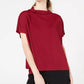 Blusa feminina Alfani com decote careca e capuz, tamanho vinho, pequena e pequena