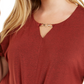 JM Collection Top feminino plus size com frente torcida, vermelho, tamanho 1X