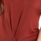 JM Collection Top feminino plus size com frente torcida, vermelho, tamanho 1X