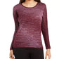 JM Collection Top de malha metálica feminino roxo tamanho grande
