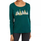 Camisa gráfica Sparkle Holiday feminina Karen Scott, verde, tamanho XX-G