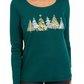 Camisa gráfica Sparkle Holiday feminina Karen Scott, verde, tamanho XX-G