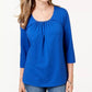Camiseta esportiva feminina Karen Scott, azul, tamanho pequeno