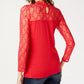 Top feminino Petite Lace-Yolk da INC International Concepts, cor vinho, tamanho PXL