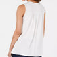 Blusa feminina estilo &amp; co com jugo bordado e acabamento com babados, branca, tamanho médio