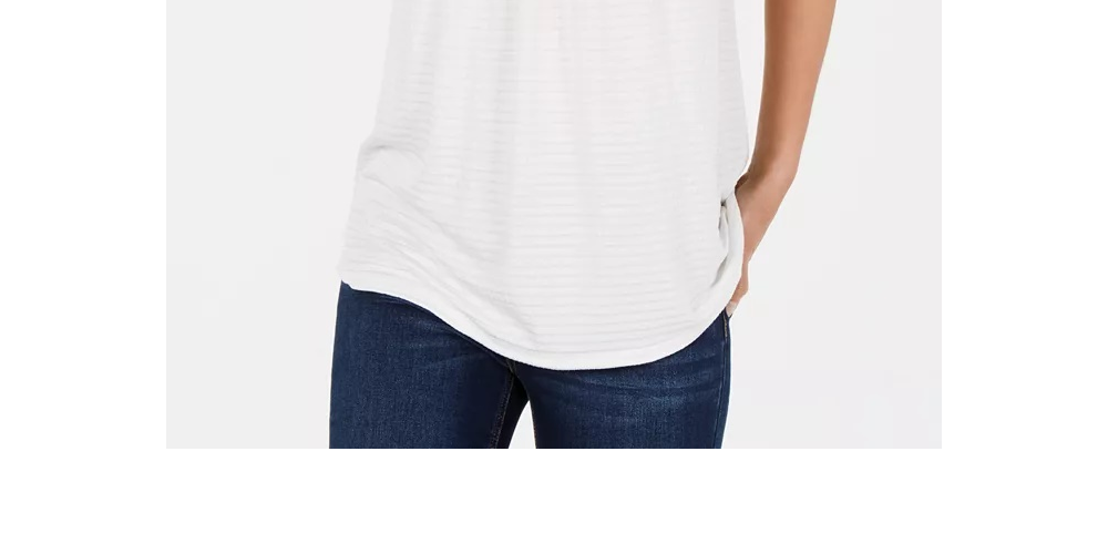 Blusa feminina estilo &amp; co com jugo bordado e acabamento com babados, branca, tamanho médio