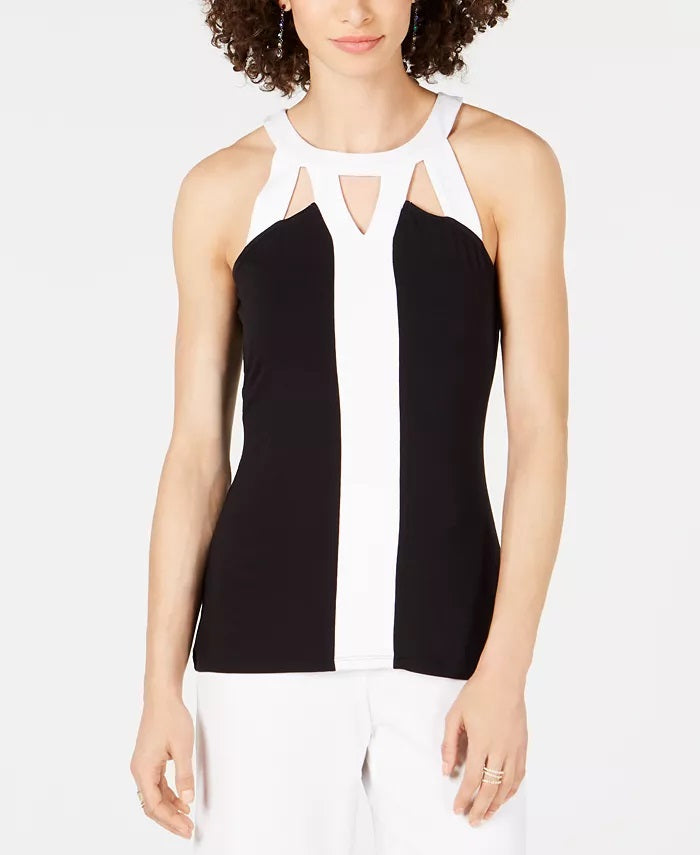 INC International Concepts Regata feminina Petite Colorblocked, preta, tamanho pequeno pequeno