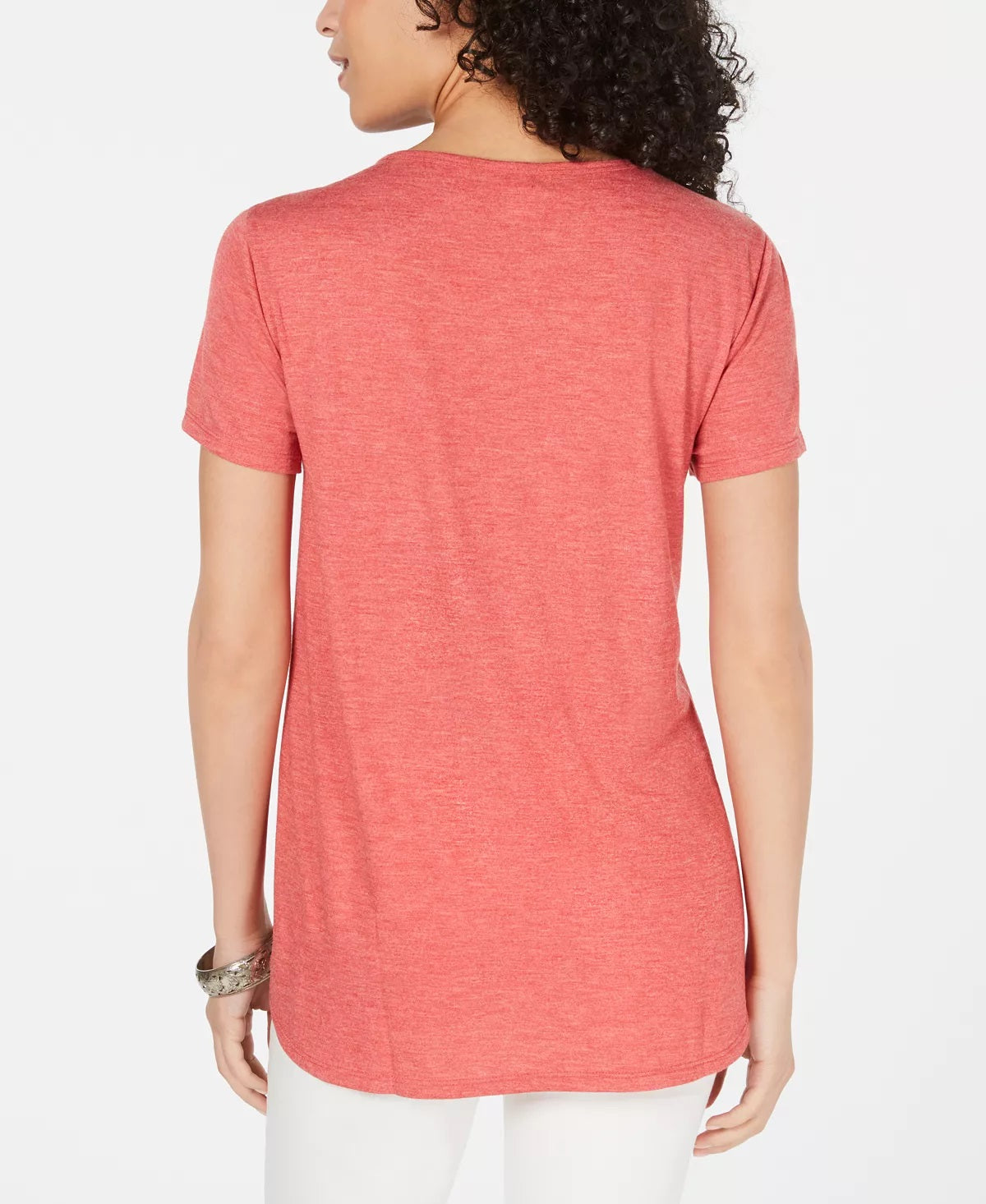 Camiseta feminina pequena com estampa gráfica Style &amp; Co, vermelha, tamanho P