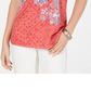 Camiseta feminina pequena com estampa gráfica Style &amp; Co, vermelha, tamanho P