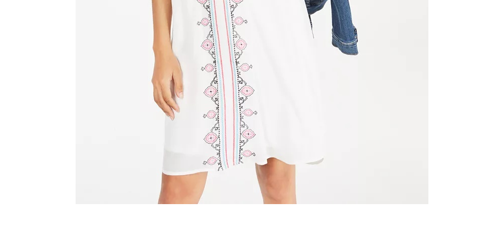 Vestido feminino bordado com borla e gravata estilo &amp; co, branco, tamanho grande