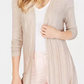Cardigan aberto de malha texturizada feminino Charter Club, branco, tamanho grande