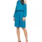 Alfani Vestido Feminino Petite Smocked Cintura Descoberta Ombros Vazados Azul Tamanho Médio