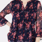 Top feminino floral com pregas Charter Club rosa tamanho XX-G