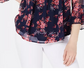 Top feminino floral com pregas Charter Club rosa tamanho XX-G