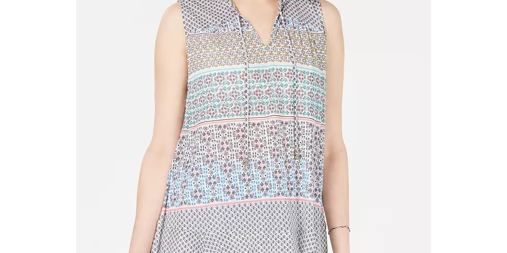 Top feminino com estampa de renda e acabamento em renda, tamanho X-G, branco, estilo &amp; co