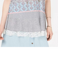 Top feminino com estampa de renda e acabamento em renda, tamanho X-G, branco, estilo &amp; co