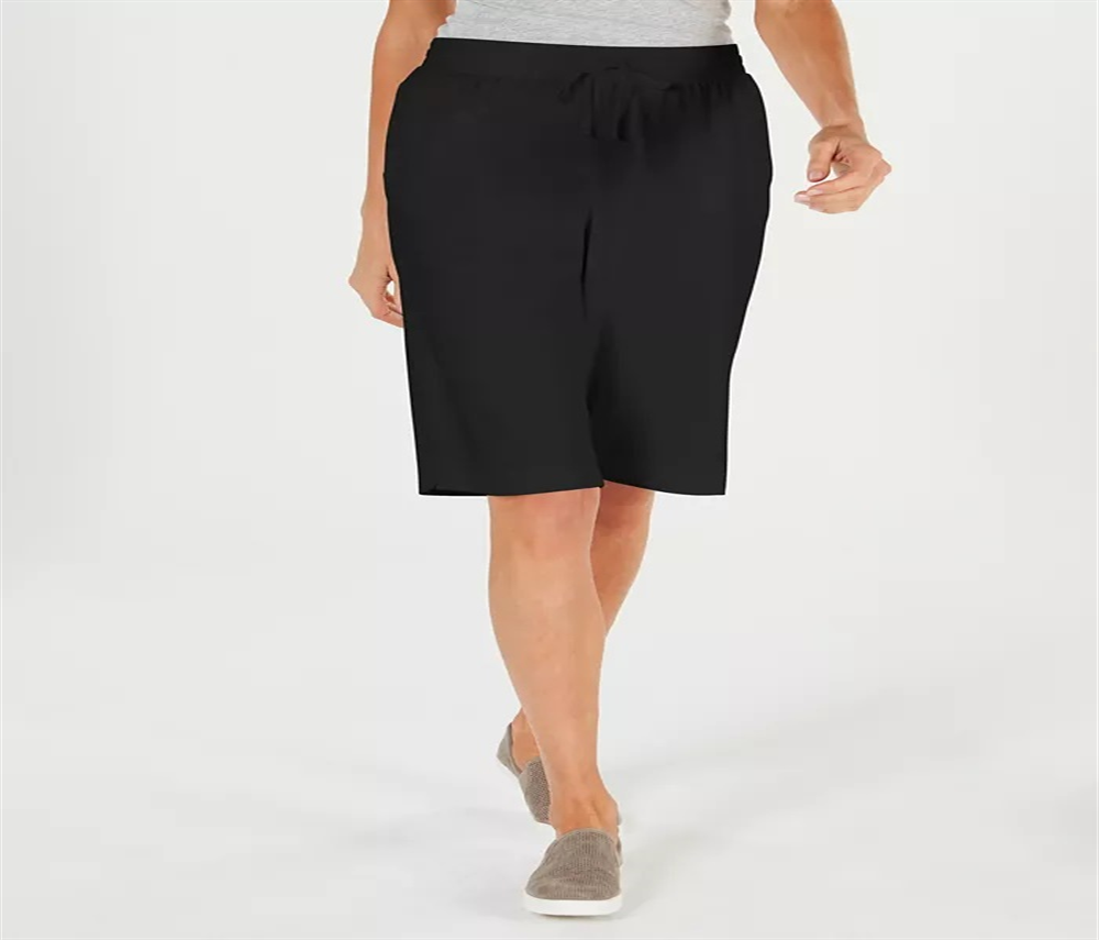 Shorts Karen Scott Petite Skimmer Feminino Preto Tamanho 44