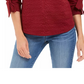 Top texturizado com punho de gravata feminino Charter Club, vermelho, tamanho X-S