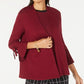 Cardigan feminino Alfani com manga amarrada, vermelho, tamanho PXL