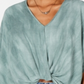 Blusa feminina Polly &amp; Esther com nó frontal, verde, tamanho grande