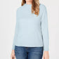 Karen Scott Suéter Feminino Petite Gola Mock Azul Claro Tamanho Petite XL