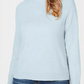 Karen Scott Suéter Feminino Petite Gola Mock Azul Claro Tamanho Petite XL