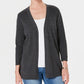 Karen Scott Cardigan Feminino com Canelado e Zíper Cinza Tamanho P