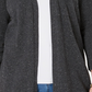 Karen Scott Cardigan Feminino com Canelado e Zíper Cinza Tamanho P