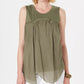 Top feminino estilo &amp; co com bainha em lenço, verde, tamanho XX-G