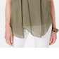Top feminino estilo &amp; co com bainha em lenço, verde, tamanho XX-G
