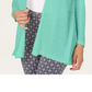 Cardigan feminino com abertura frontal e estampa geo-stitch azul Charter Club, tamanho extragrande