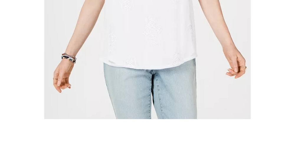 Top sem mangas com decote em joia feminino Style &amp; Co, tamanho extragrande, amarelo, tamanho extragrande