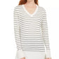 Suéter feminino listrado skinny Maison Jules, vermelho, tamanho médio