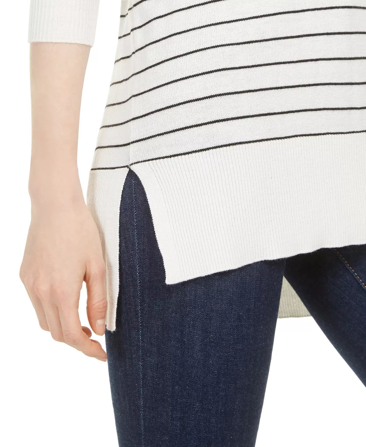 Suéter feminino listrado skinny Maison Jules, vermelho, tamanho médio