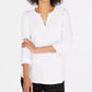 Camiseta feminina Charter Club Supima Cotton com decote aberto, verde, tamanho XX-G