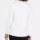 Camiseta feminina Charter Club Supima Cotton com decote aberto, verde, tamanho XX-G