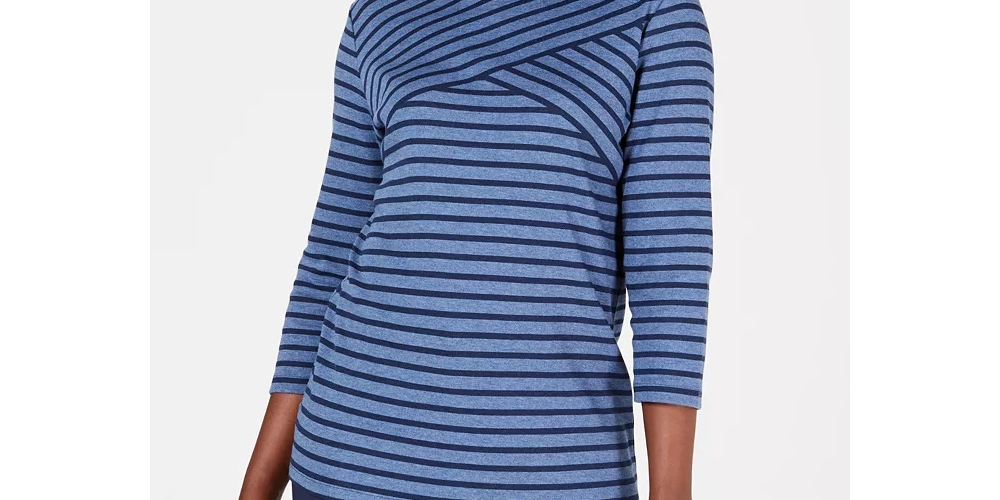 Karen Scott Top Listrado Feminino Azul Tamanho Pequeno Pequeno