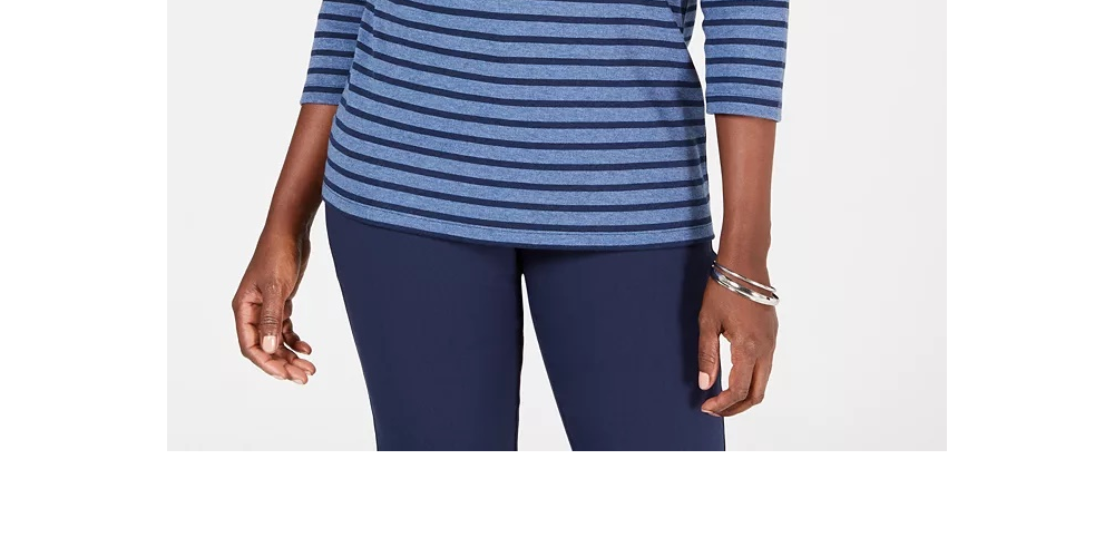 Karen Scott Top Listrado Feminino Azul Tamanho Pequeno Pequeno