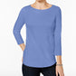 Charter Club Petite Pima Cotton Top de Ombro com Botões Feminino Azul Tamanho - Petite L
