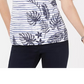 Karen Scott Blusa Feminina de Algodão com Estampa e Enfeites Branca/Verde Tamanho X-G