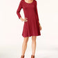 Vestido estilo camisa feminino estilo &amp; co, mangas 3/4, gola redonda, preto, tamanho PP