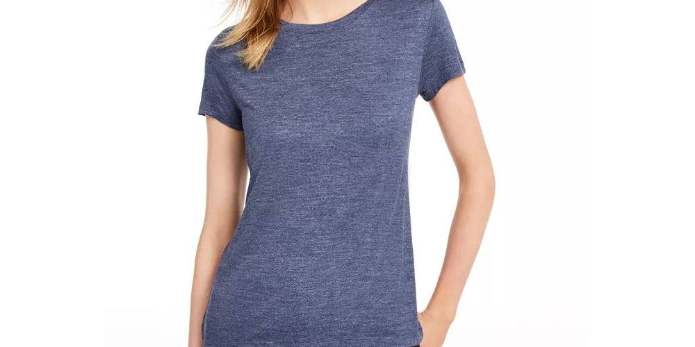 Camiseta feminina lisa com amarração nas costas Maison Jules, rosa, tamanho pequeno