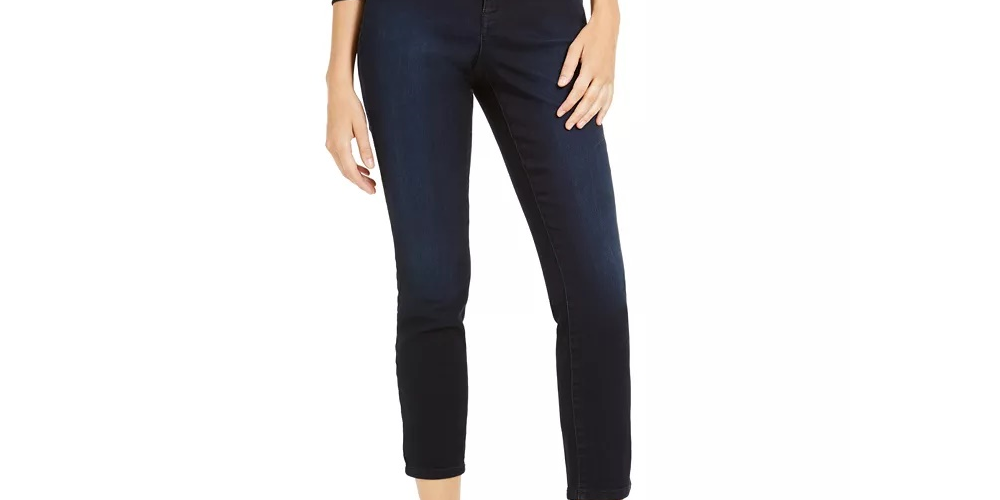 Calça jeans feminina skinny e curvilínea com controle de barriga, da INC International Concepts, tamanho 0, azul