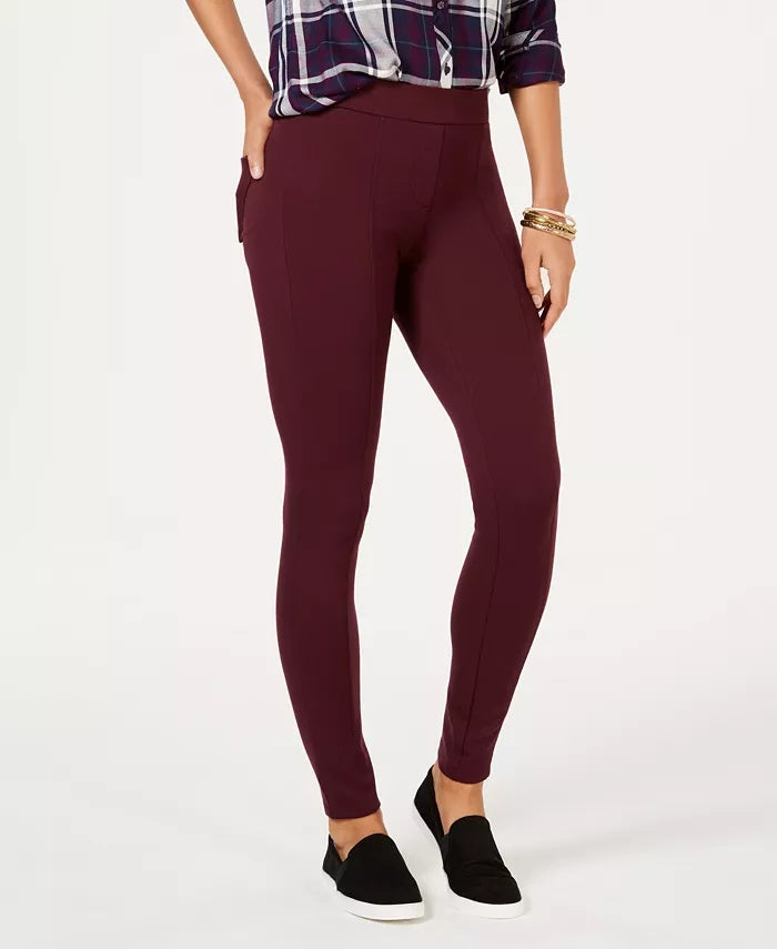 Calça skinny feminina estilo &amp; co com costura ponte knit Berry Jam tamanho PXL