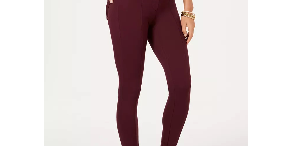 Calça skinny feminina estilo &amp; co com costura ponte knit Berry Jam tamanho PXL