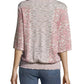 Blusa feminina John Paul Richard com estampa de listras e bainha rosa, tamanho pequeno
