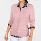 Cardigan feminino com gola redonda Charter Club rosa tamanho pequeno pequeno